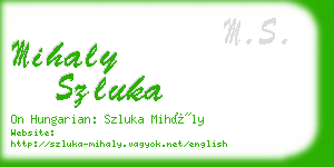 mihaly szluka business card